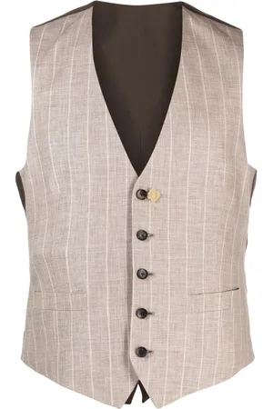LARDINI Pinstripe-pattern single-breasted vest