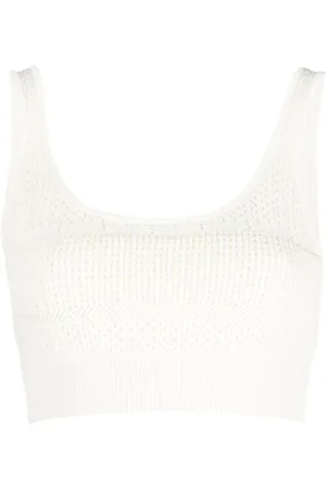 Frame Crochet-knit cropped top