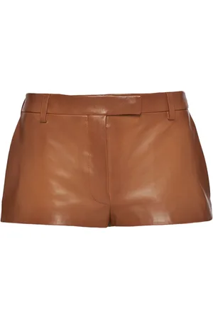 Prada Low-rise nappa-leather shorts
