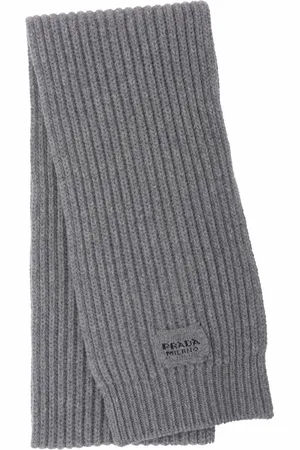Prada Logo-patch knitted scarf