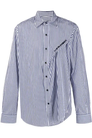 Y / PROJECT Logo-embroidered striped shirt