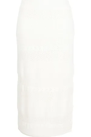 Frame Crochet-knit pencil skirt