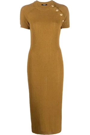 Balmain Button-embellished midi dress