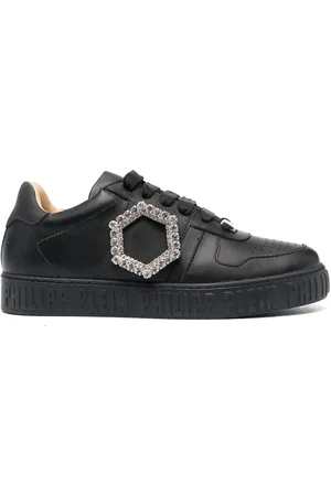 Philipp Plein Crystal-detailed leather sneakers