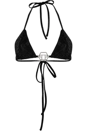 Philipp Plein Embellished-logo bikini top