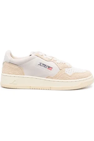 Autry Logo-patch panelled leather sneakers