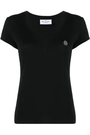 Philipp Plein Logo-patch V-neck T-shirt