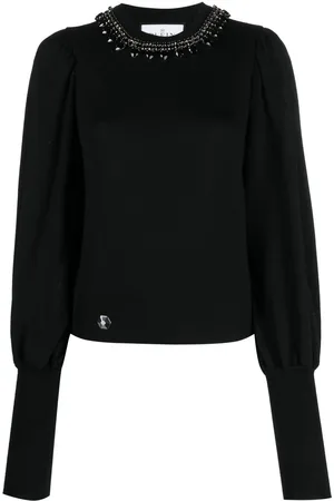 Philipp Plein Crystal-embellished wool knitted jumper