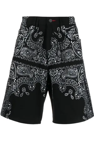 Philipp Plein Bandana-print denim shorts