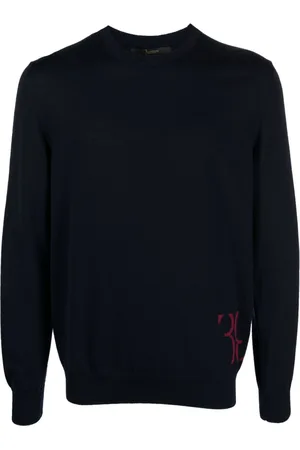 BILLIONAIRE Monogram-embroidered knitted jumper