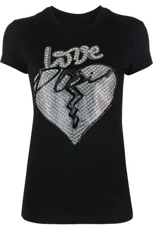 Philipp Plein Heart-motif rhinestone-embellished T-shirt