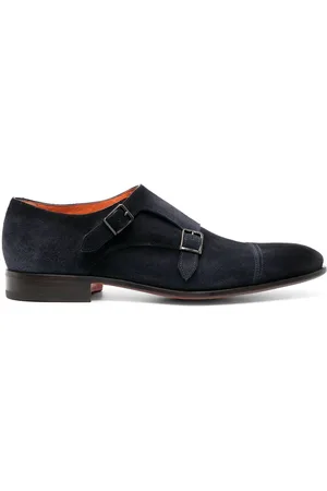 santoni Double-strap suede monk shoes