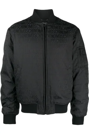 Moschino All-over-logo-print cotton bomber jacket