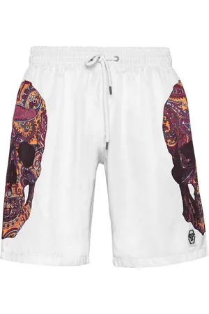 Philipp Plein Skull-print drawstring swim shorts