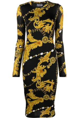 VERSACE Baroque-print midi dress
