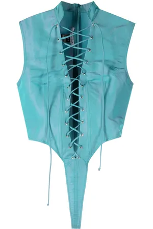LAQUAN SMITH Sleeveless lace-up bodysuit