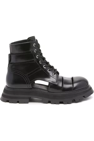 Alexander McQueen Ženy Kozačky - Wander cut-out combat boots