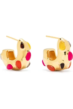 Missoma Gemstones chunky hoop earrings