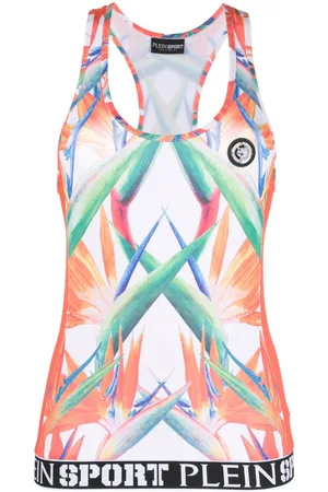 Philipp Plein Floral-print sleeveless tank top