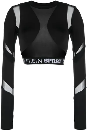 Philipp Plein Cut-out detail long-sleeved crop top