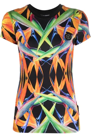 Philipp Plein Floral-print short-sleeved cotton T-shirt