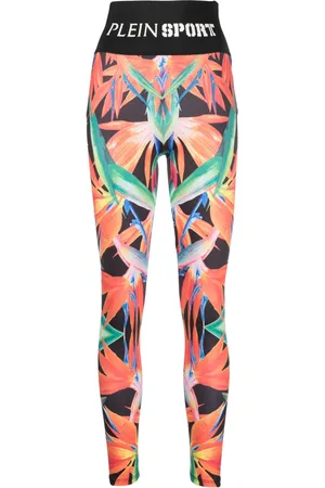 Philipp Plein Floral-print stretch leggings
