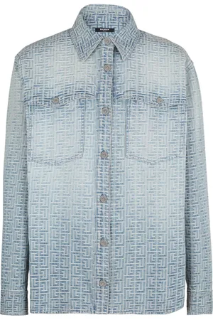 Balmain Monogram-jacquard cotton shirt