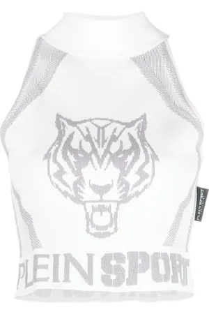 Philipp Plein Jacquard sleeveless cropped top