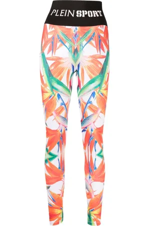 Philipp Plein Floral-print stretch leggings