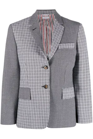 Thom Browne Mix-print single-breasted blazer