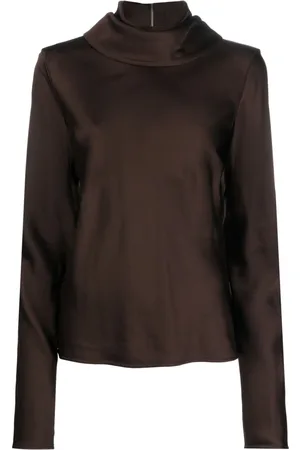 Jil Sander Draped-neck long-sleeve blouse