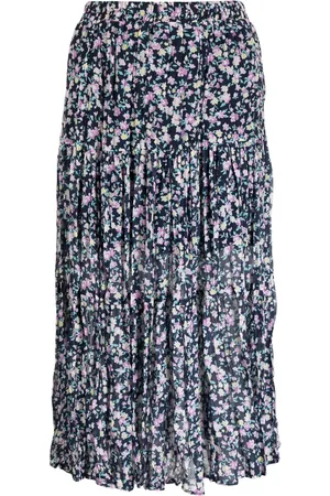 B+AB Floral-print pleated skirt