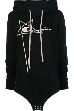 Rick Owens Logo-embroidered organic-cotton hoodie