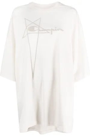 Rick Owens Logo-embossed oversized cotton T-shirt