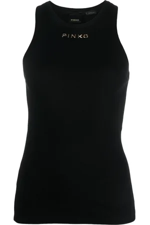 Pinko Logo-embossed cotton tank top