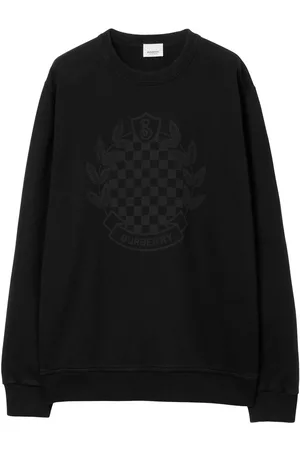 Burberry Muži Mikiny bez kapuce - Chequered-crest cotton sweatshirt