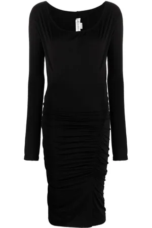 Victoria Beckham Ruched long-sleeve midi dress