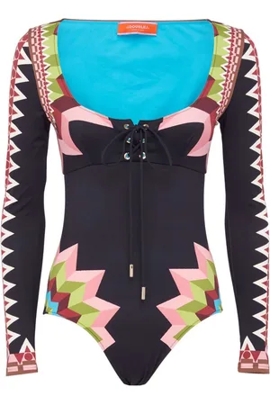 La DoubleJ Sunset geometric-print one-piece