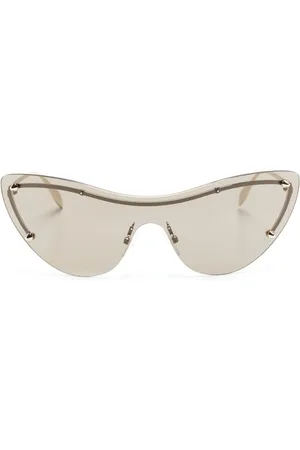 Alexander McQueen Spike-stud detail cat-eye mask sunglasses
