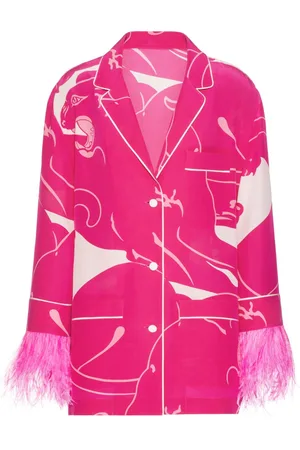 VALENTINO GARAVANI Panther crepe-de-chine blouse