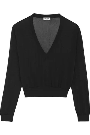 Saint Laurent Ženy Svetry - Fine-knit V-neck jumper