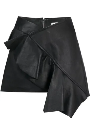 PNK Ruffled leather miniskirt
