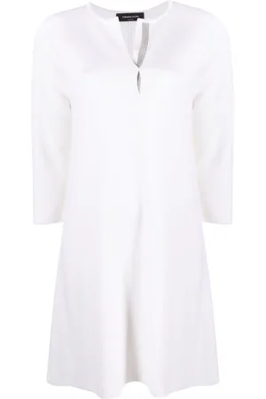 Fabiana Filippi Split-neck knitted wool minidress