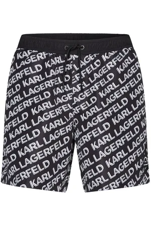 Karl Lagerfeld Diagonal logo-print swim shorts