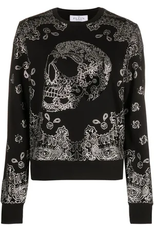 Philipp Plein Skull-bandana cotton-blend sweatshirt
