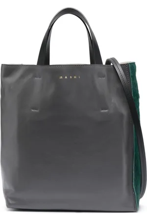 Marni Rectangle-frame leather tote bag