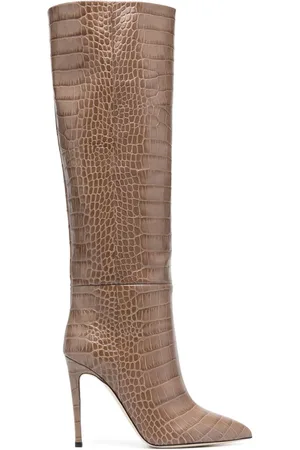 PARIS TEXAS 105mm crocodile-effect leather boots