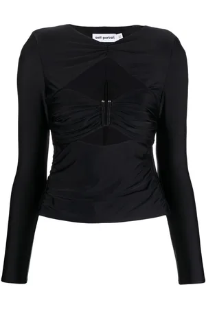 Self-Portrait Ruched cut-out top