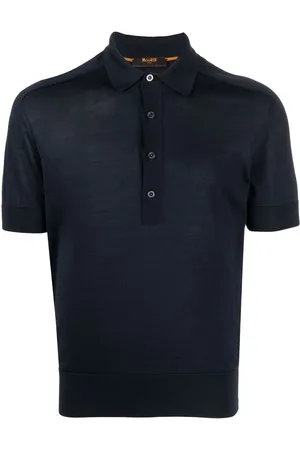 MOORER Semi-sheer silk polo shirt