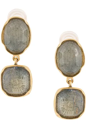 Goossens Plated cabochon earrings